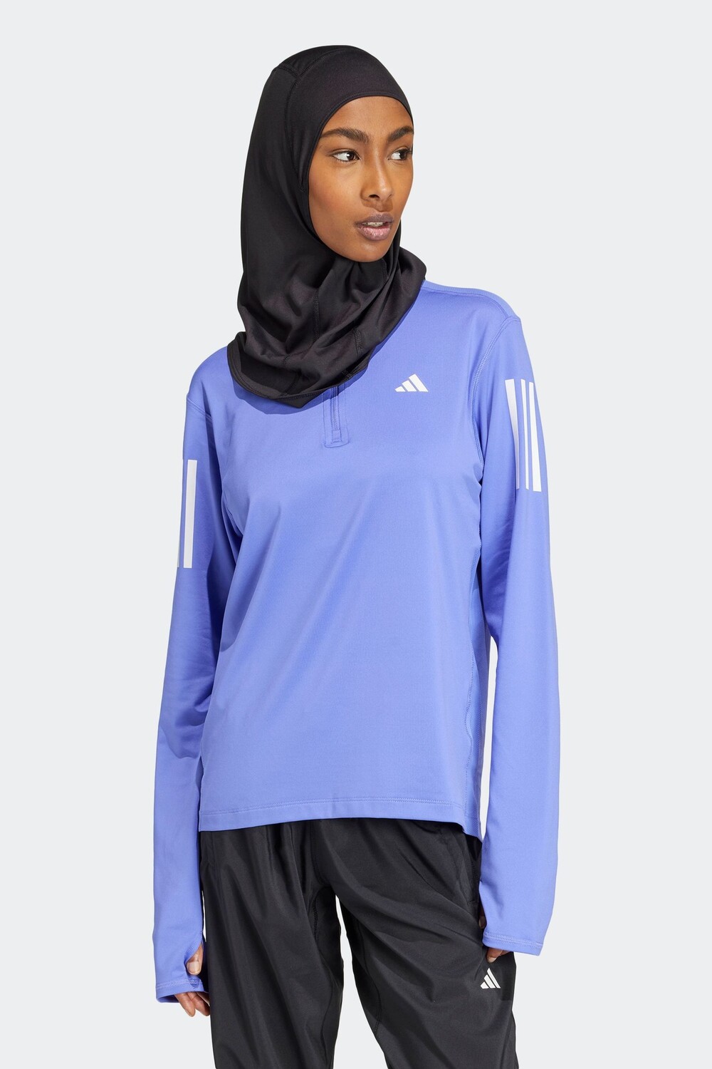 

Свитшот Own the run с застежкой молнией 1/2 Adidas, синий