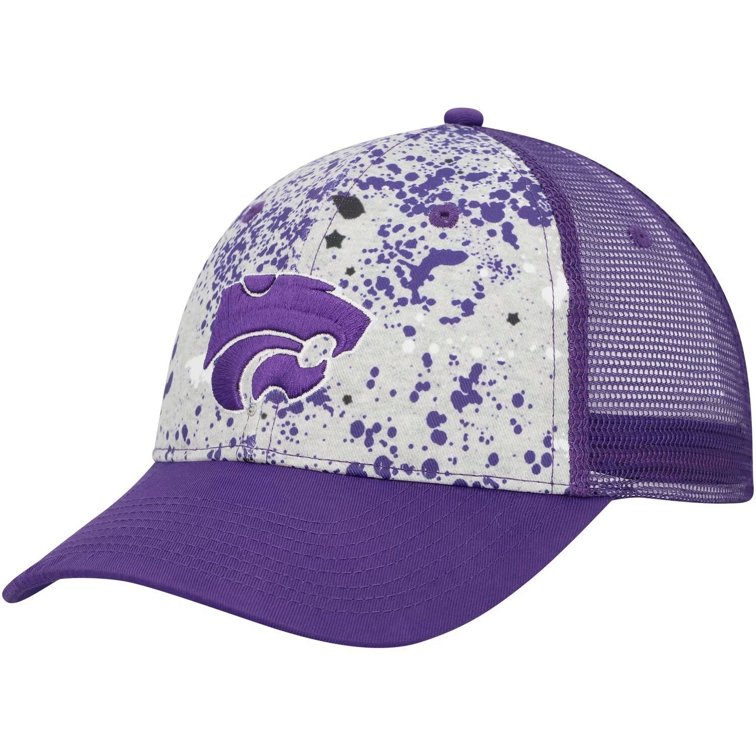 

Мужская кепка Colosseum серого/фиолетового цвета Kansas State Wildcats Love Fern Trucker Snapback