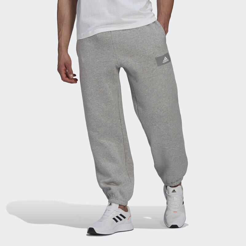 

Прямые брюки из хлопкового флиса Essentials FeelVivid ADIDAS, цвет gris