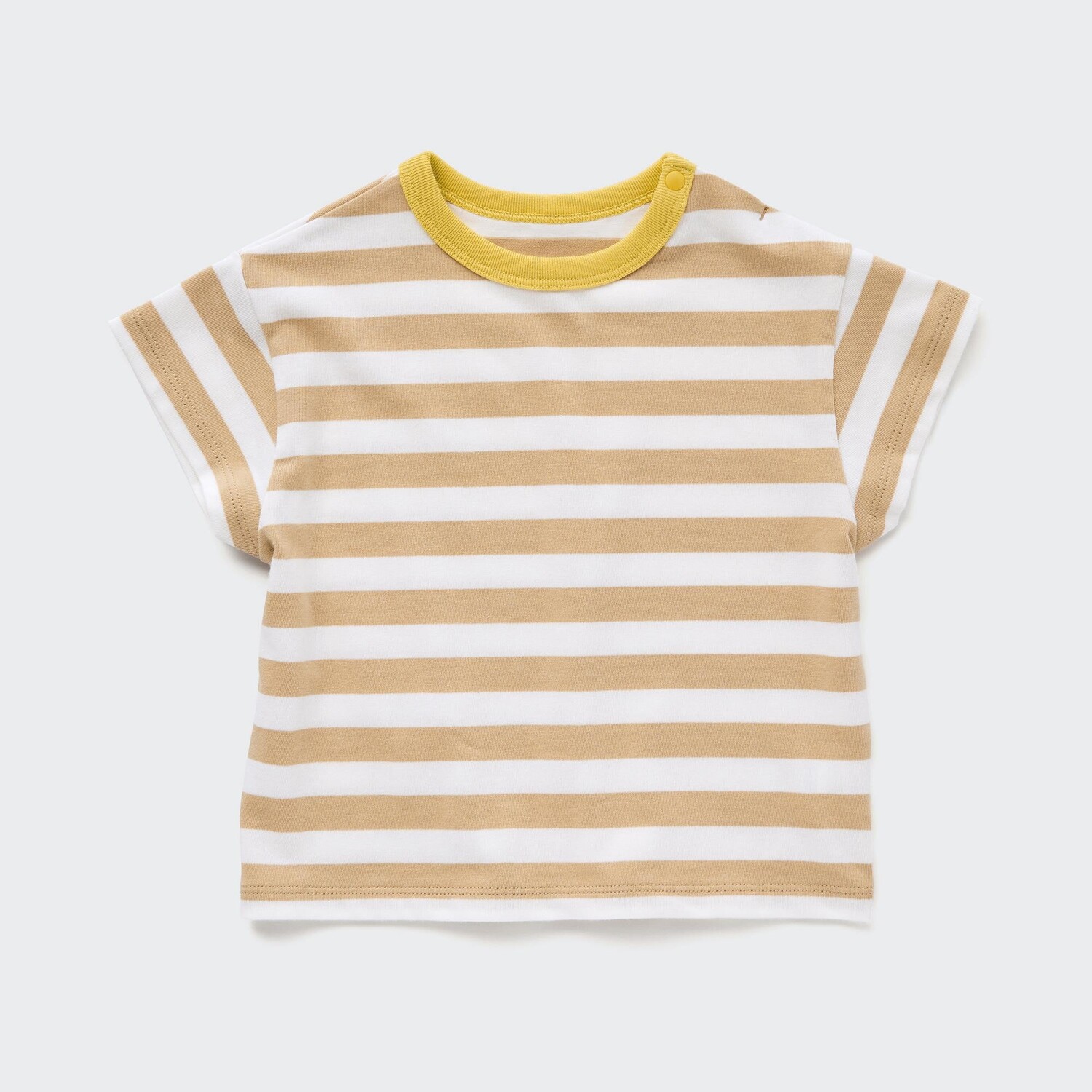 

Полосатая футболка с круглым вырезом DRY UNIQLO, бежевый