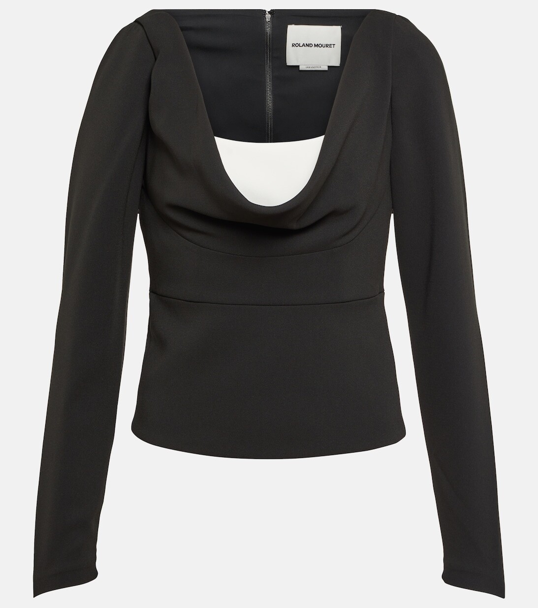 

Топ из кади с открытыми плечами ROLAND MOURET, черный