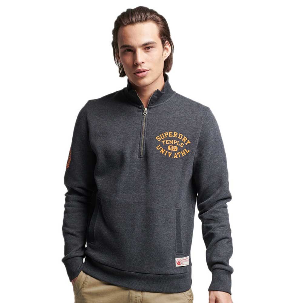 

Толстовка Superdry Vintage Athletic Henley Half Zip, серый