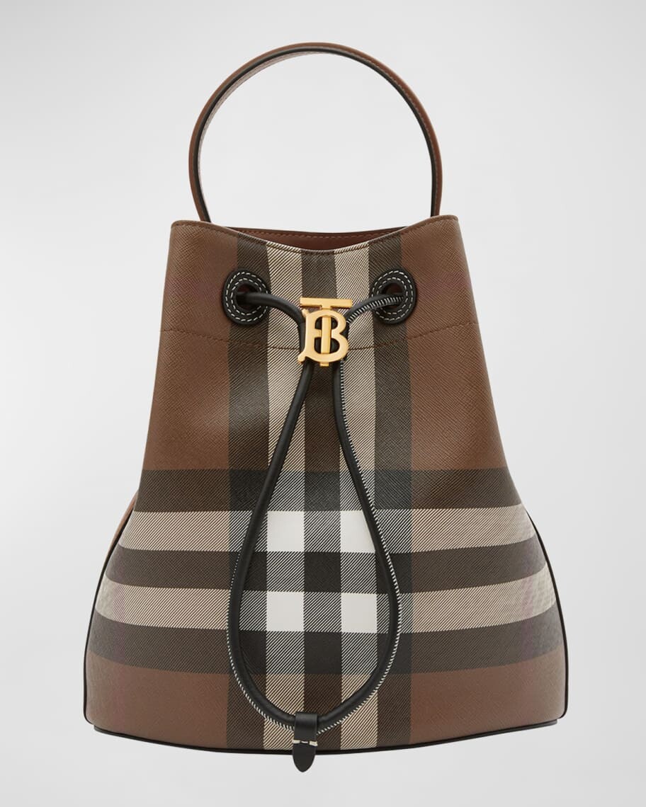 

Маленькая сумка-ведро в клетку с кулиской Burberry