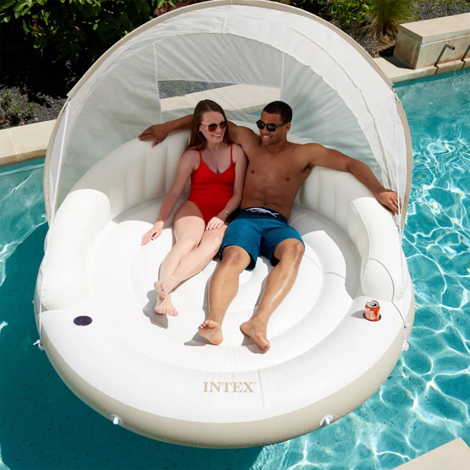 Надувной шезлонг Intex Canopy Island Float Lounge, 78,5 x 59 дюймов Intex –  купить по выгодным ценам с доставкой из-за рубежа через сервис  «CDEK.Shopping»