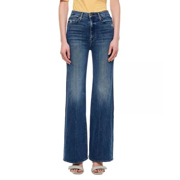 

Джинсы roller skimp high waisted cotton jeans Mother, синий