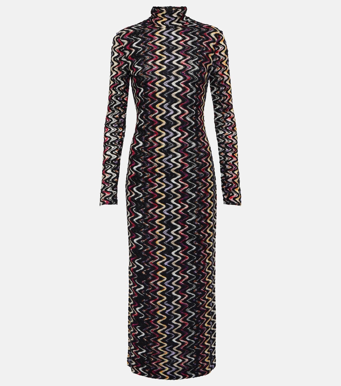 

Платье макси из смесовой шерсти с высоким воротником Missoni, мультиколор