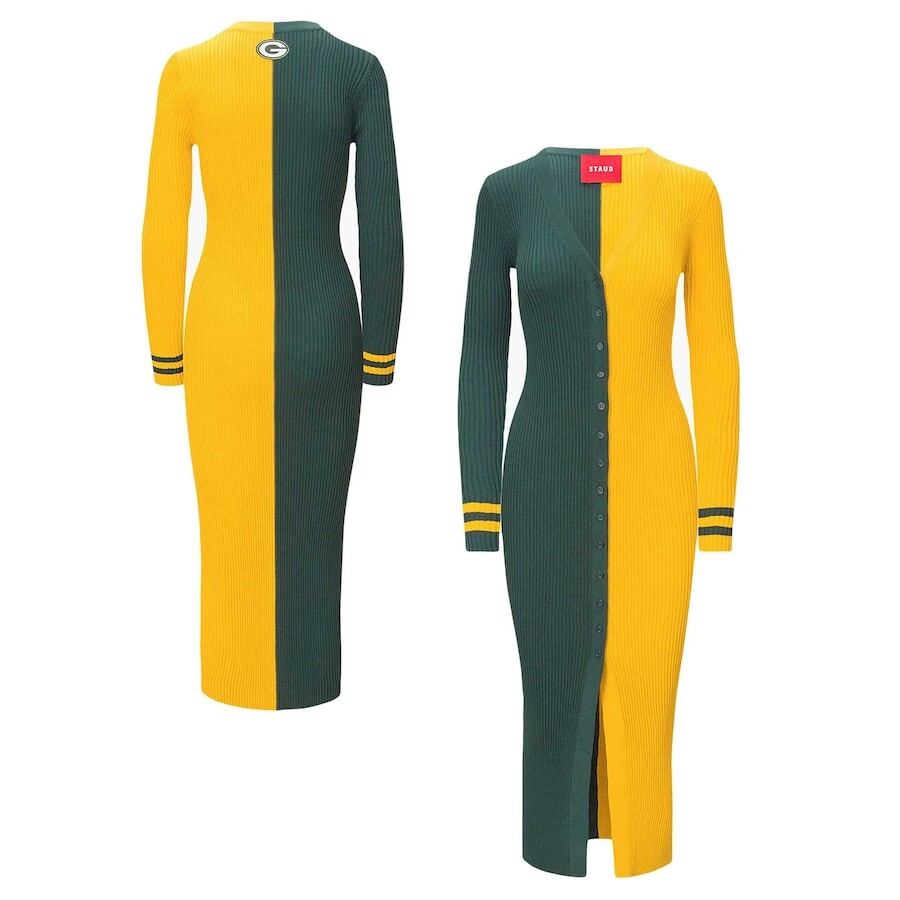 

Платье-свитер STAUD Green Bay Packers, зеленый