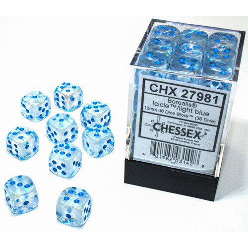 

Аксессуары Chessex Chessex 12mm d6 Set: Borealis Luminary Icicle/Light Blue (36)
