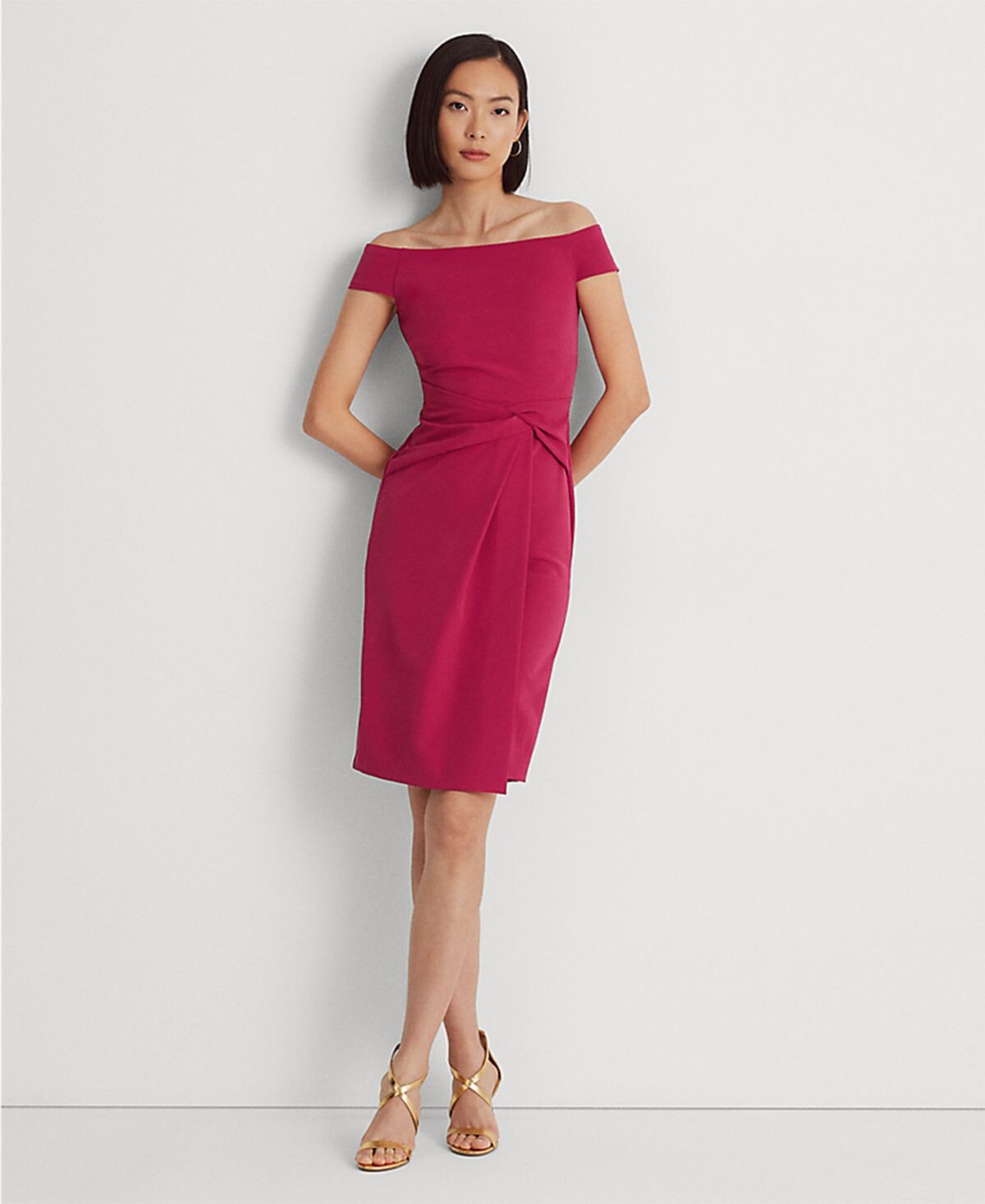 

Женское креповое платье с открытыми плечами Lauren Ralph Lauren