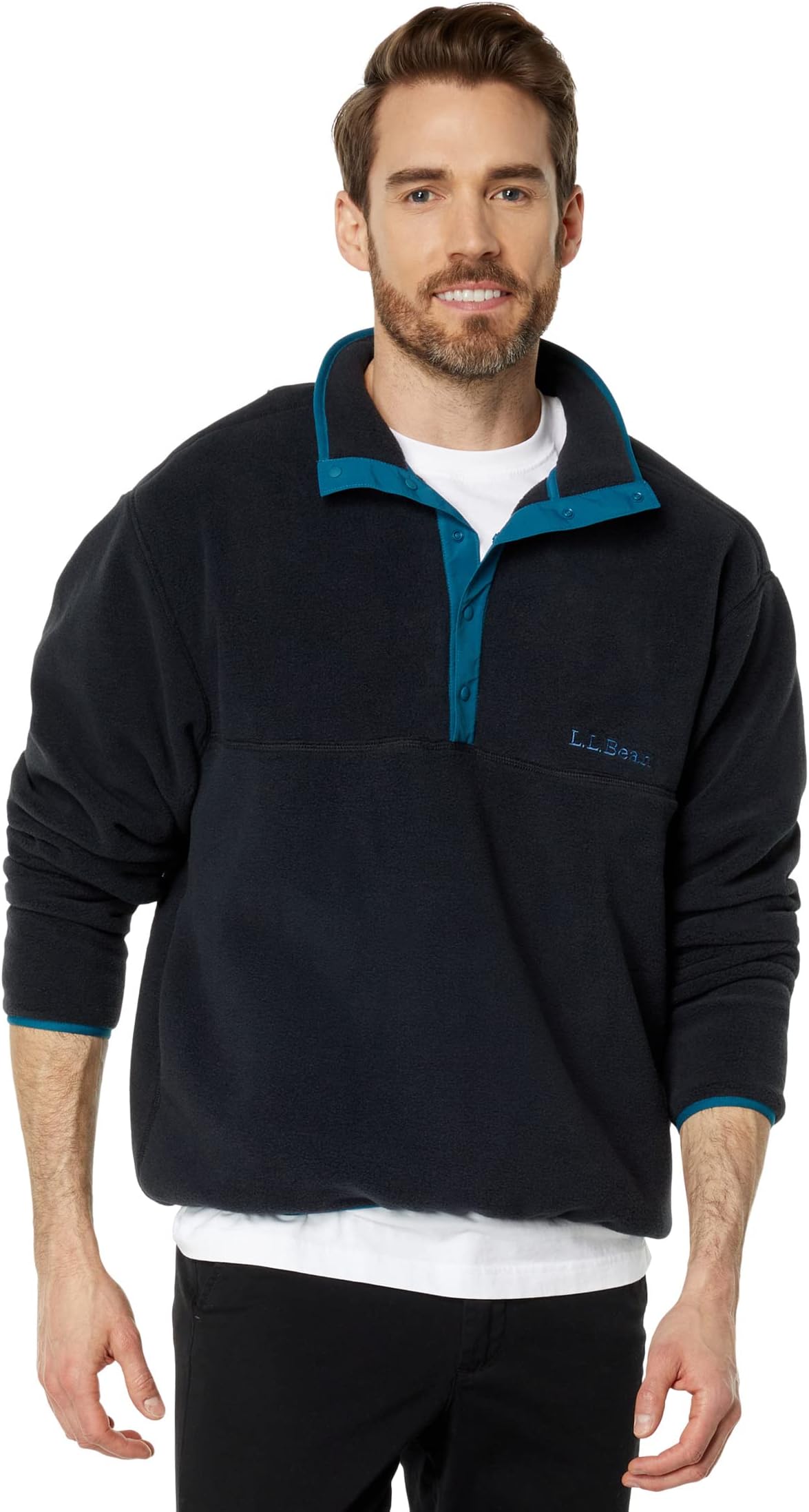 Куртка Bean's Classic Snap Fleece Pullover Adults L.L.Bean, черный