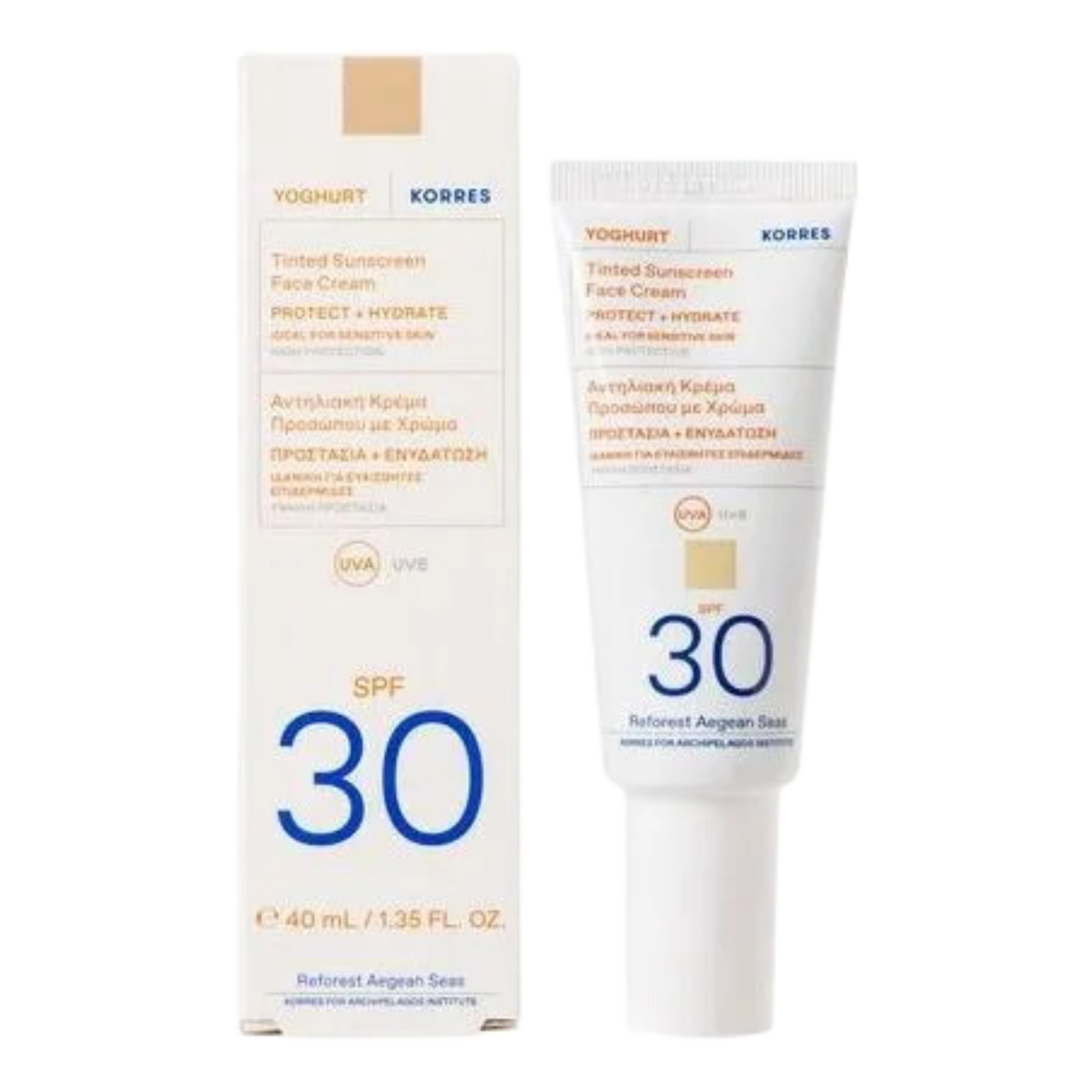 Тонирующий крем для лица spf30 Korres Yoghurt, 40 мл