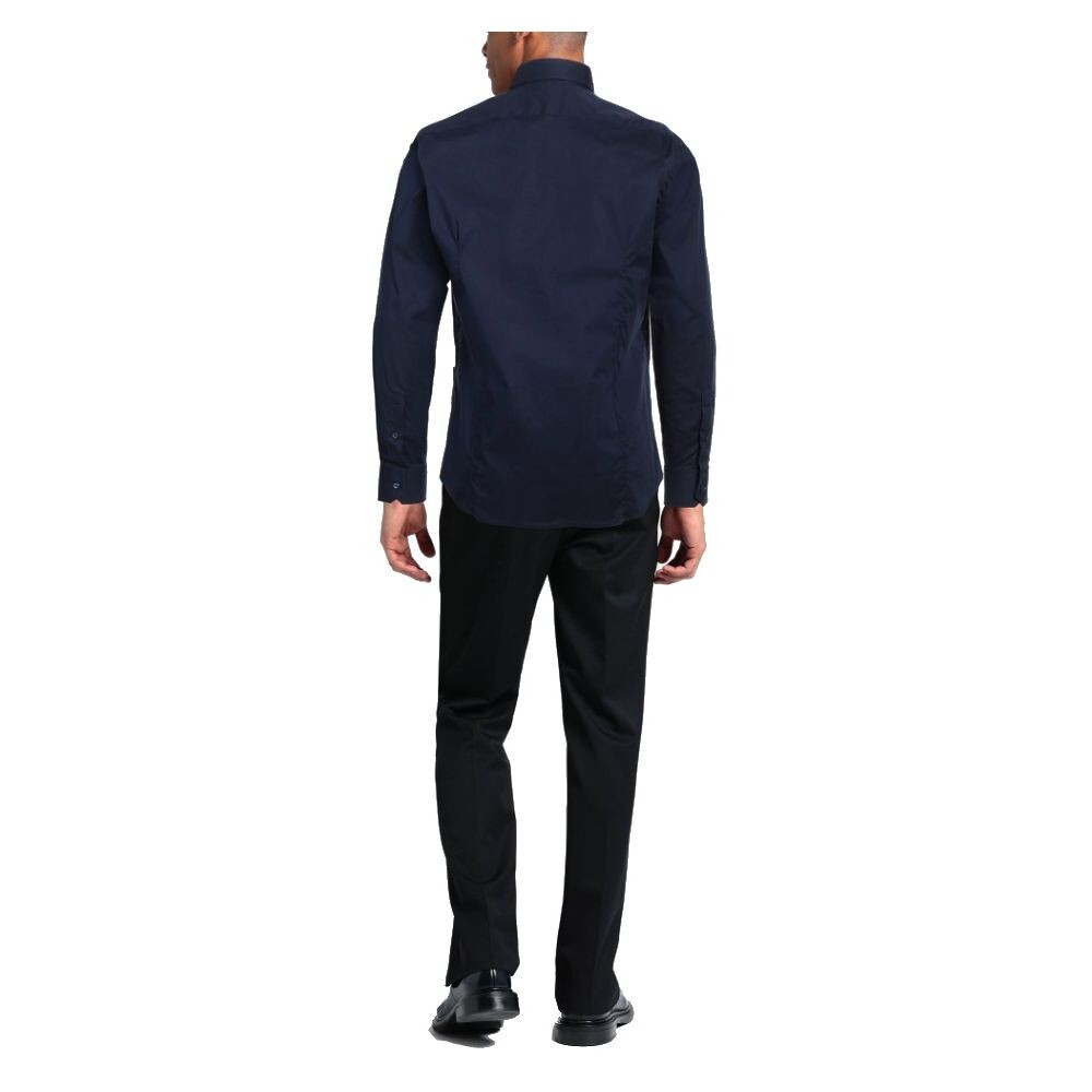 

Aquascutum Элегантная хлопковая мужская рубашка с логотипом, синий