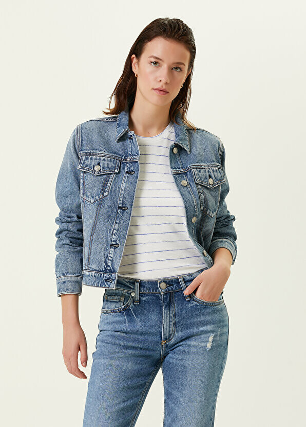 

Синяя джинсовая куртка с классическим воротником Rag&Bone, Синий