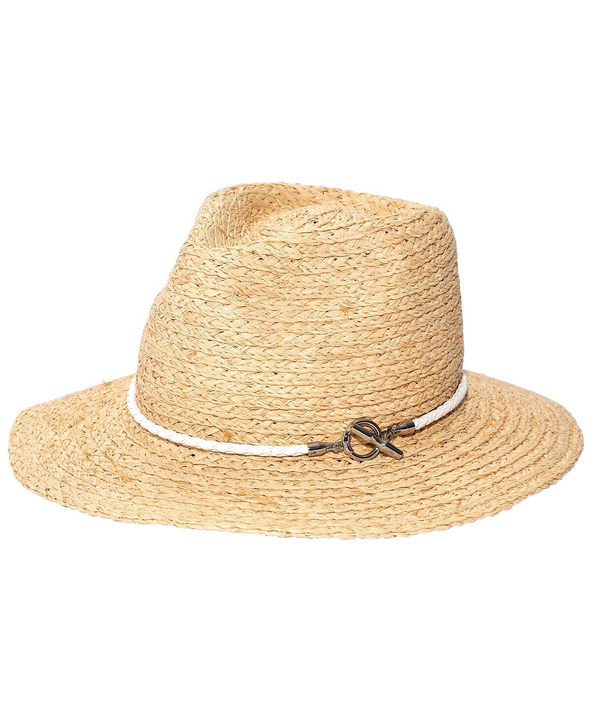

Шляпа-федора из рафии с веревочной лентой Lauren Ralph Lauren, белый
