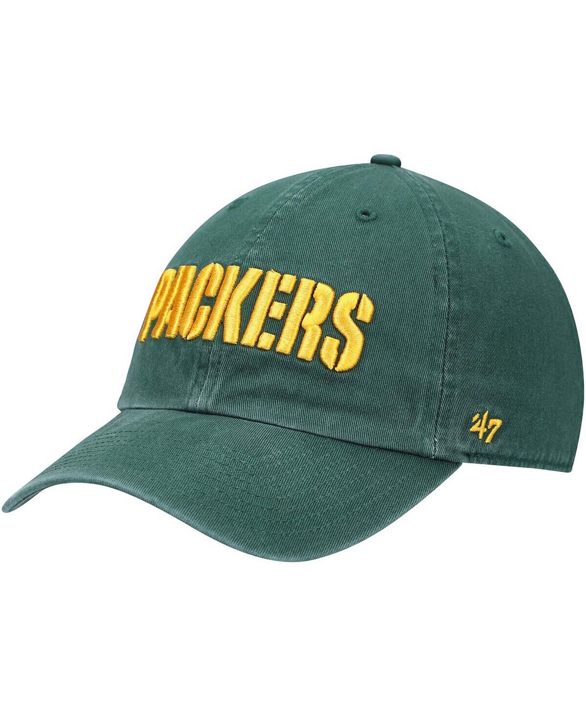 

Мужская зеленая регулируемая шляпа Green Bay Packers Clean Up Script '47 Brand