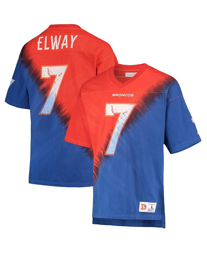 

Мужская футболка John Elway Orange, Royal Denver Broncos с именем и номером игрока в отставке, с диагональным узором тай-дай и v-образным вырезом Mitchell & Ness, оранжевый