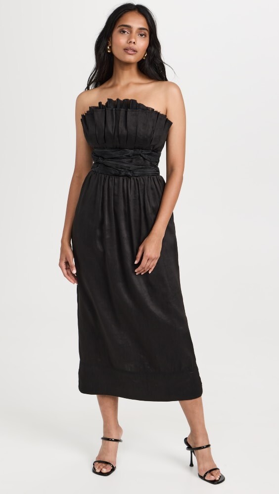 

Платье миди Aje Whisper Knot Waist, черный