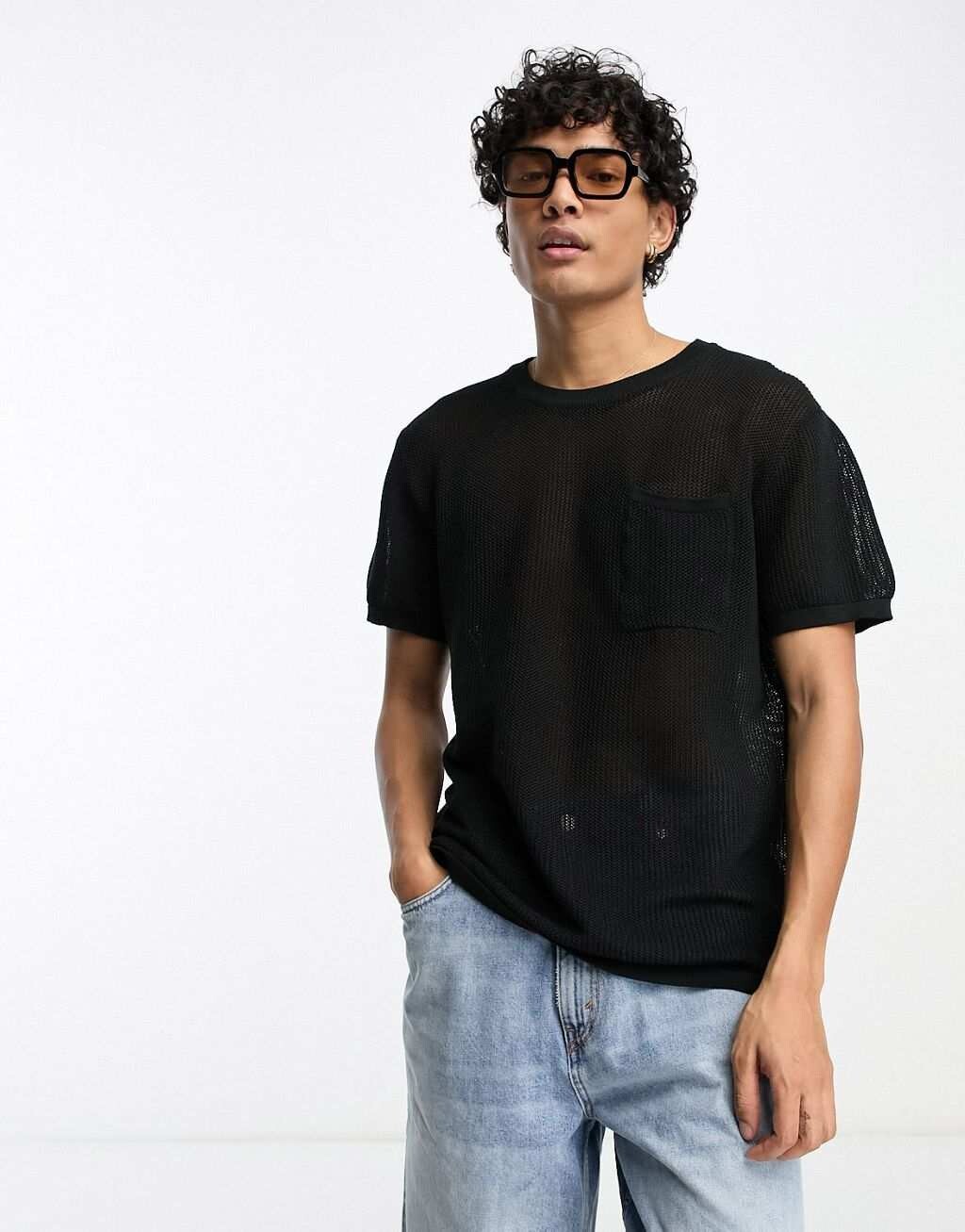 

Черная сетчатая футболка PacSun, Черный