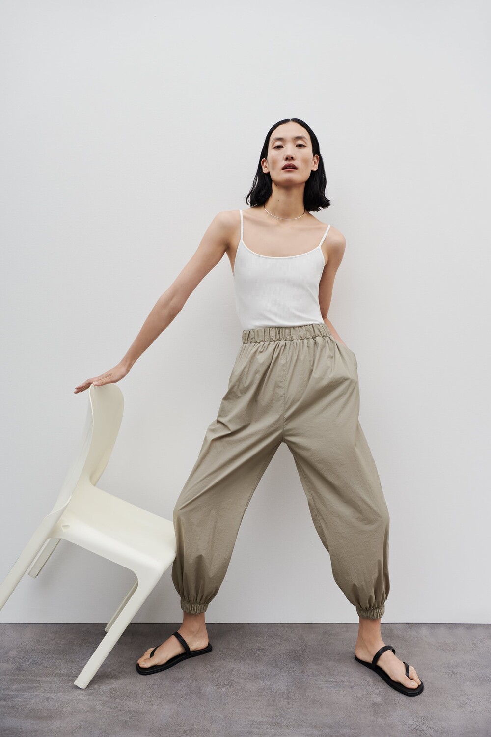

Комбинированный комбинезон полной длины Zara, белый / серый