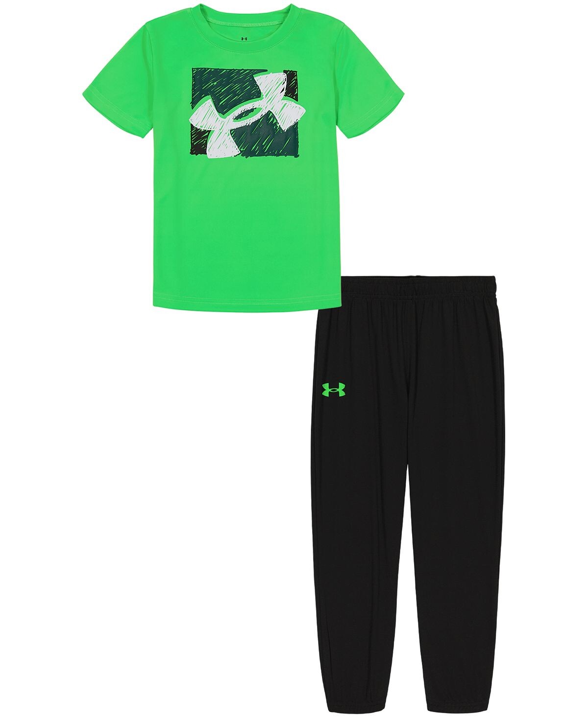 

Комплект из футболки и спортивных штанов с большим логотипом Little Boys Under Armour