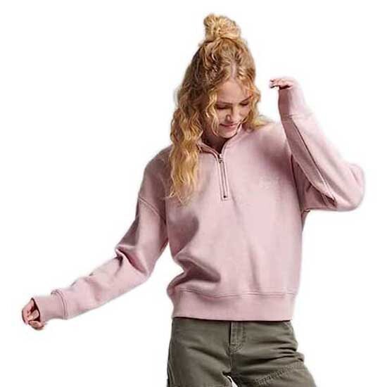 

Толстовка Superdry Vintage Logo Emb Henley, розовый