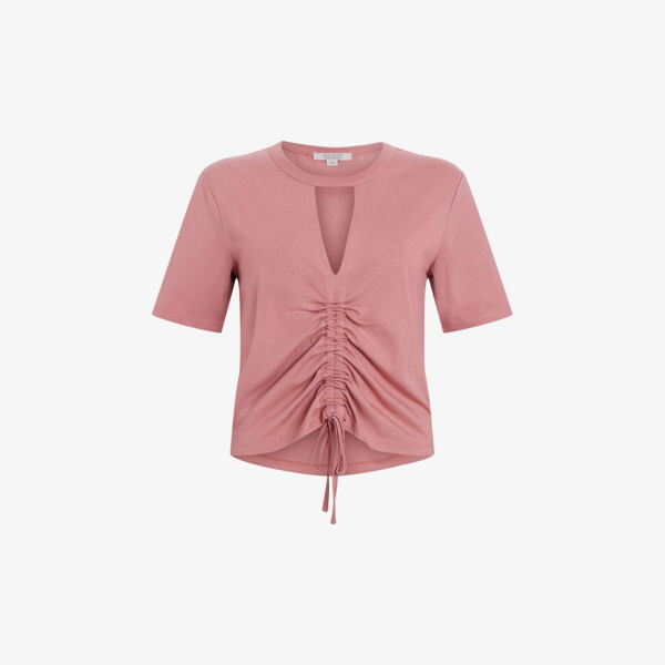 

Хлопковый топ gigi со сборками Allsaints, розовый