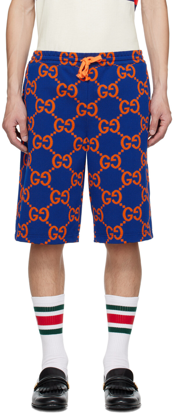 

Синие шорты с узором GG Gucci