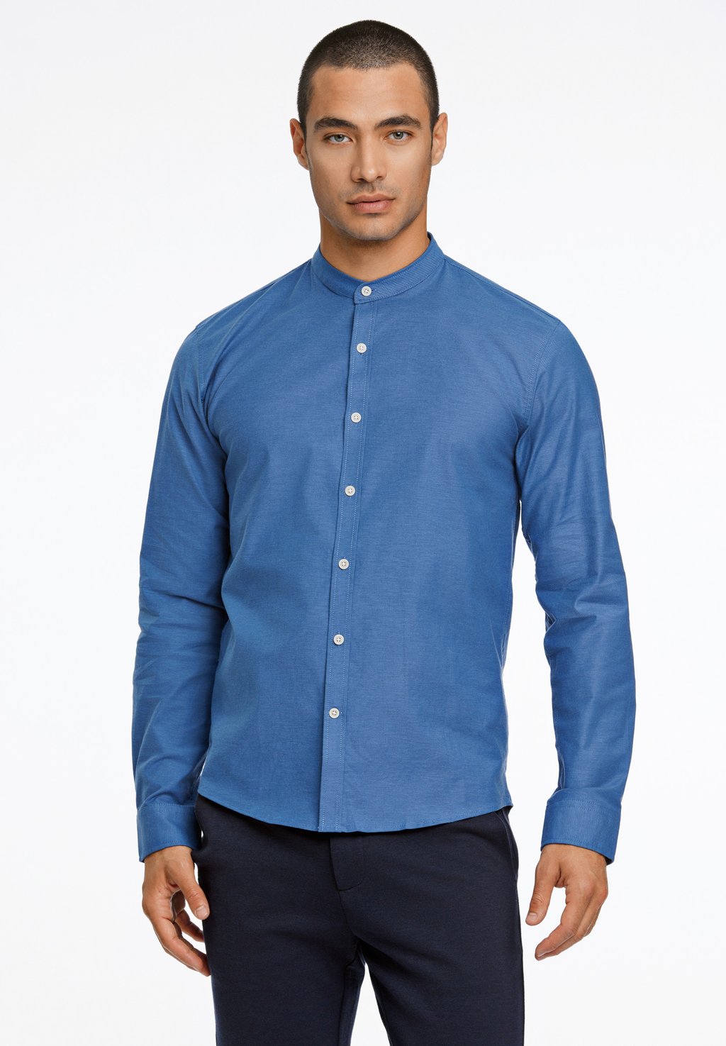 Рубашка Manderin Lindbergh, цвет mid blue mix рубашка seersucker manderin lindbergh цвет blue