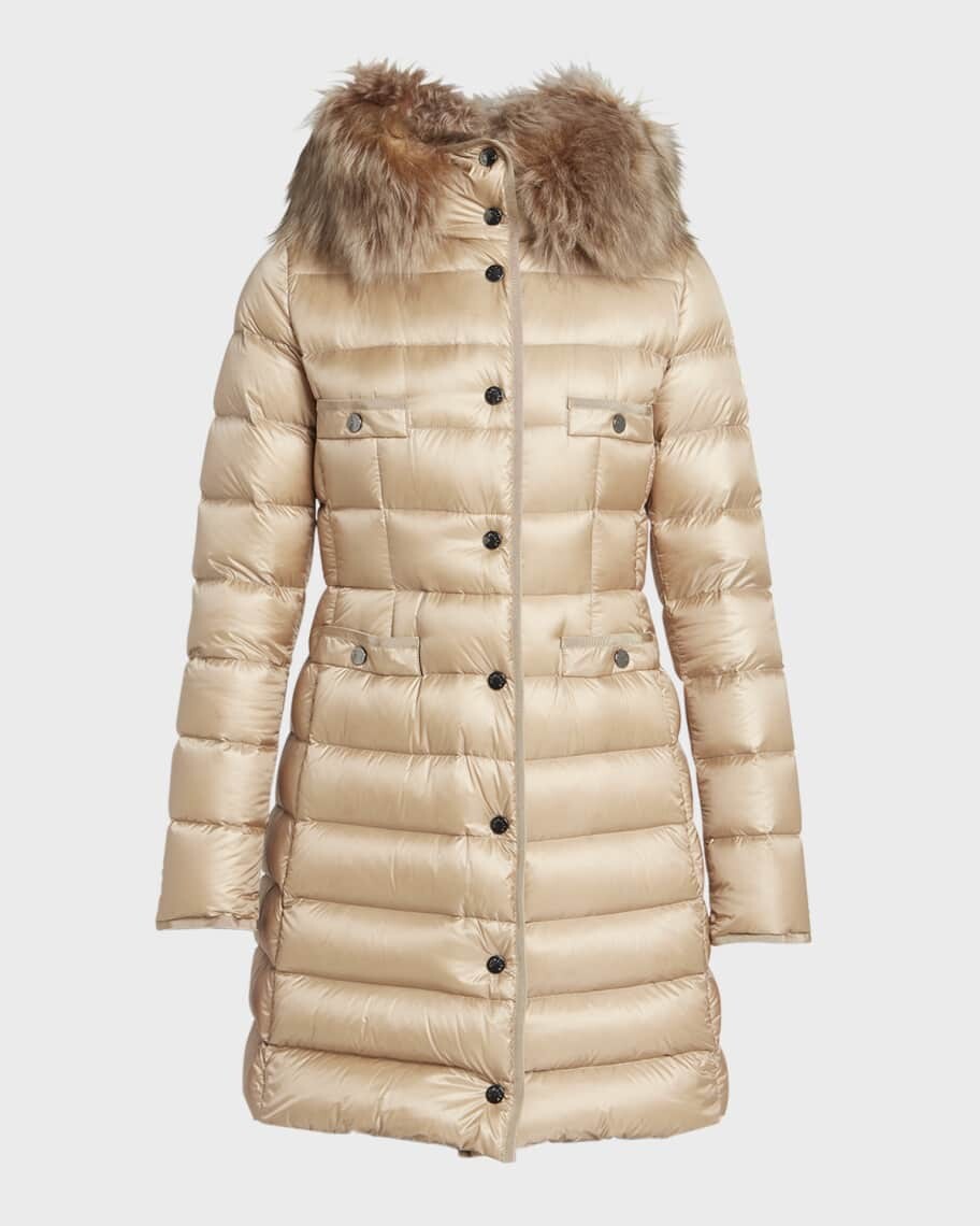 

Длинный пуховик Hirmafur с воротником из овчины Moncler, Серый, Длинный пуховик Hirmafur с воротником из овчины Moncler