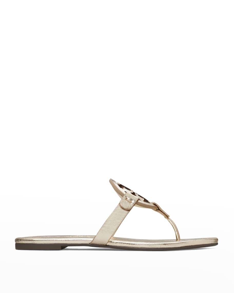 

Мягкие кожаные сандалии Miller с эффектом металлик Tory Burch