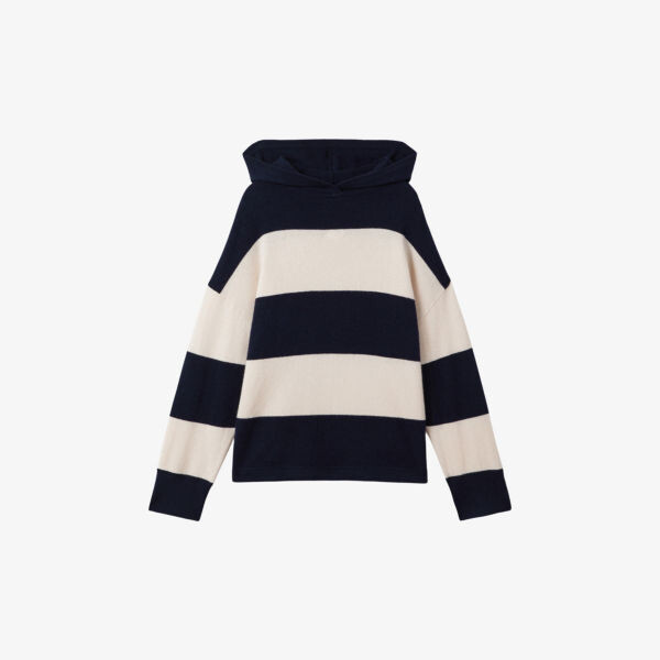 

Вязаное худи ally с полосками Reiss, синий