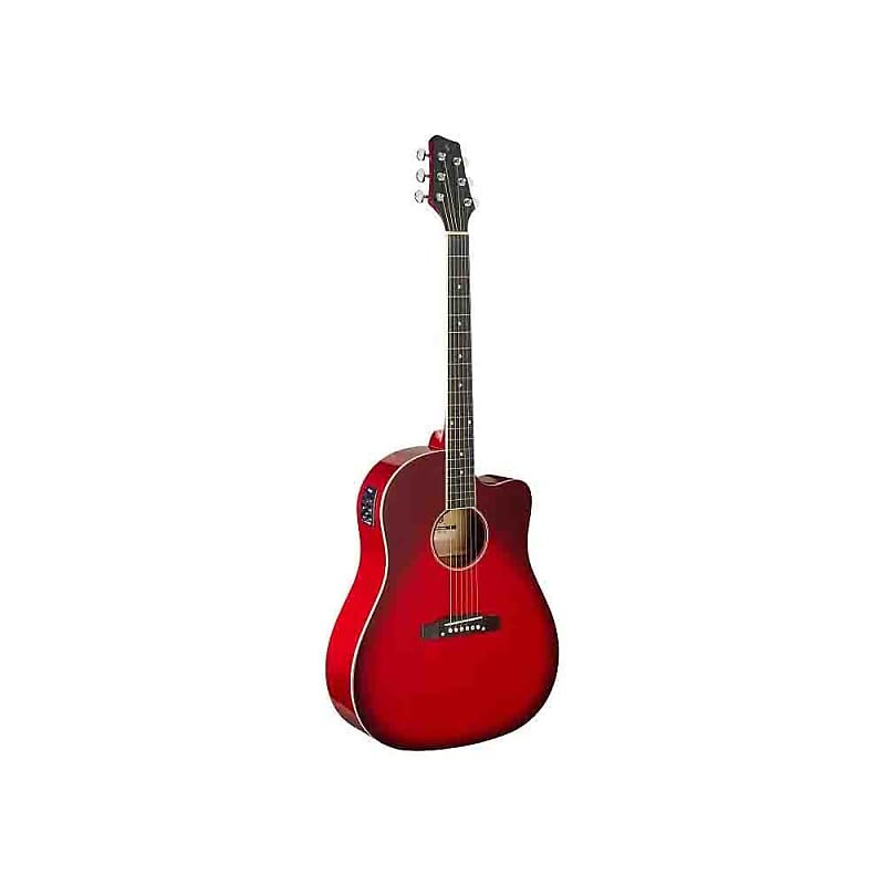 

Акустическая гитара Stagg SA35 DCE-TR Dreadnought Cutaway Basswood Top 6-String Acoustic-Electric Slope Shoulder Guitar