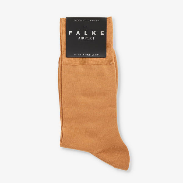Носки из смесовой шерсти и хлопка с логотипом airport Falke, синий