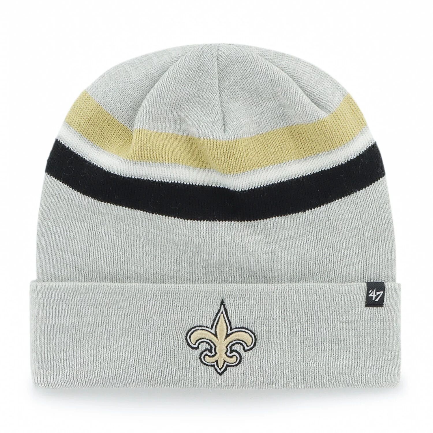 

Мужская серая вязаная шапка с манжетами New Orleans Saints Monhegan '47 47 Brand