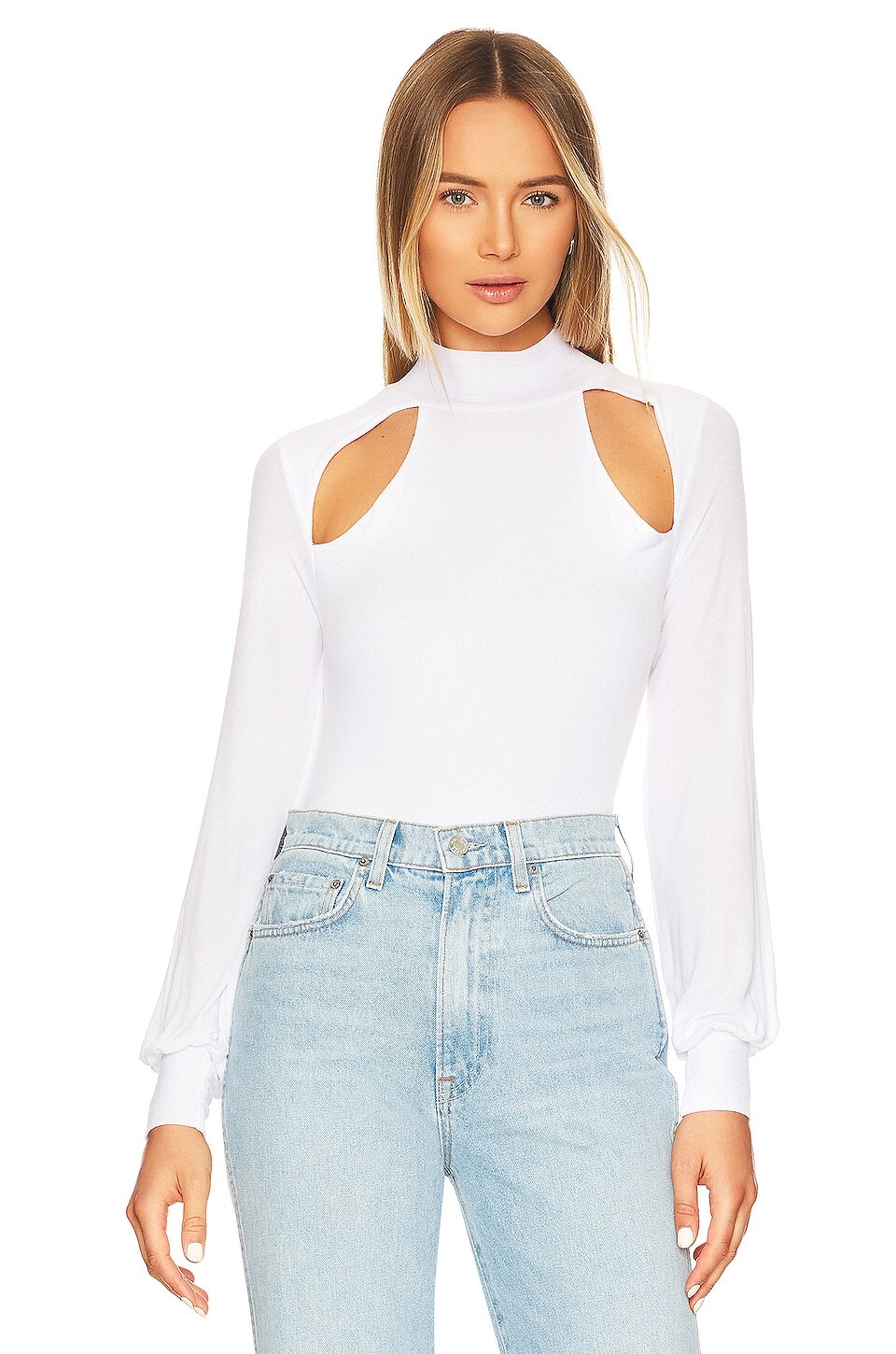 

Топ Michael Lauren Gilford Mock Neck, белый