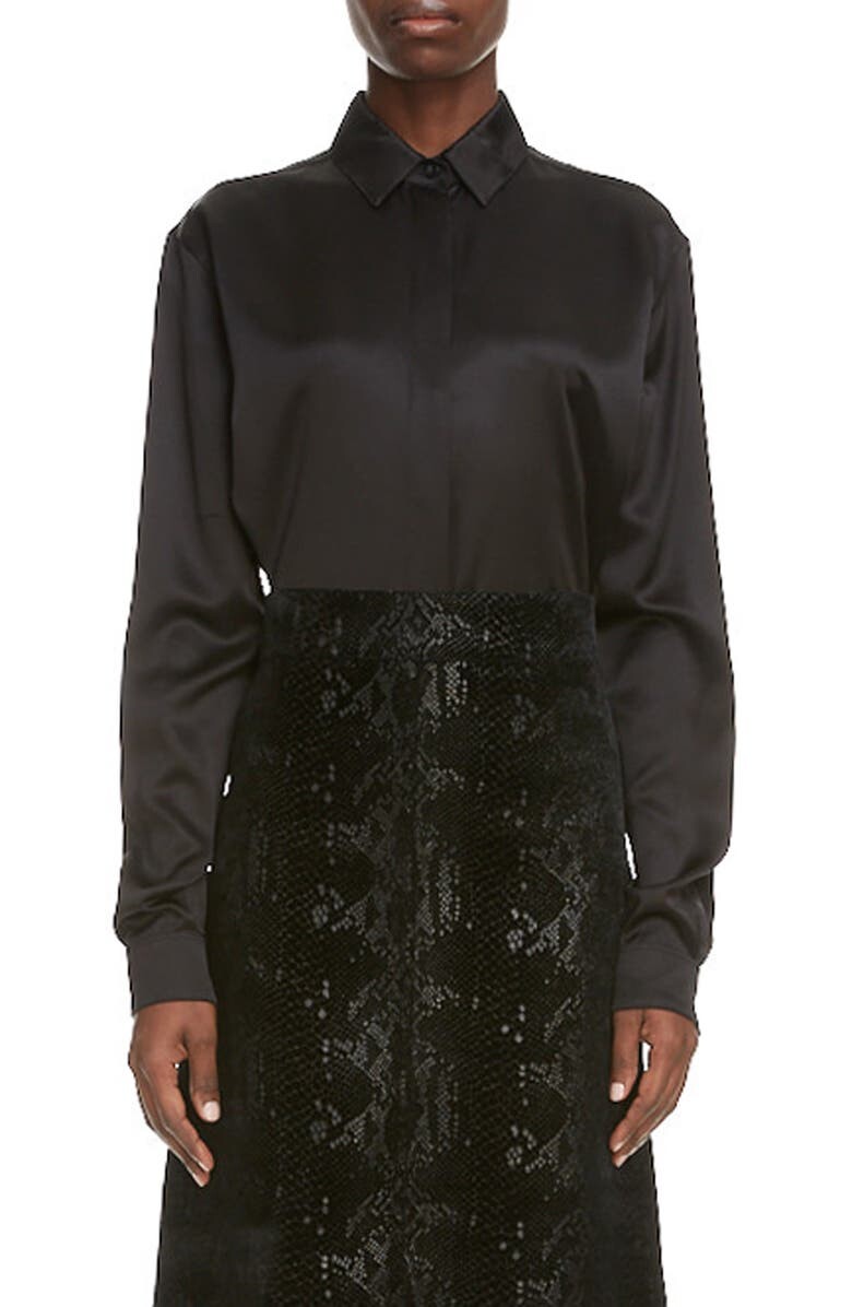 

Шелковая атласная рубашка SAINT LAURENT