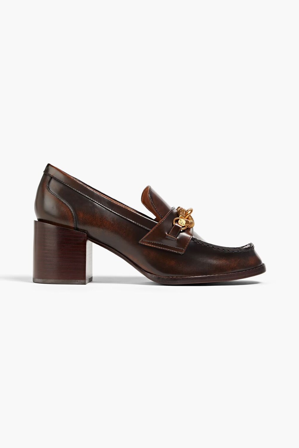 

Туфли Jessa из полированной кожи с декором Tory Burch, темно коричневый