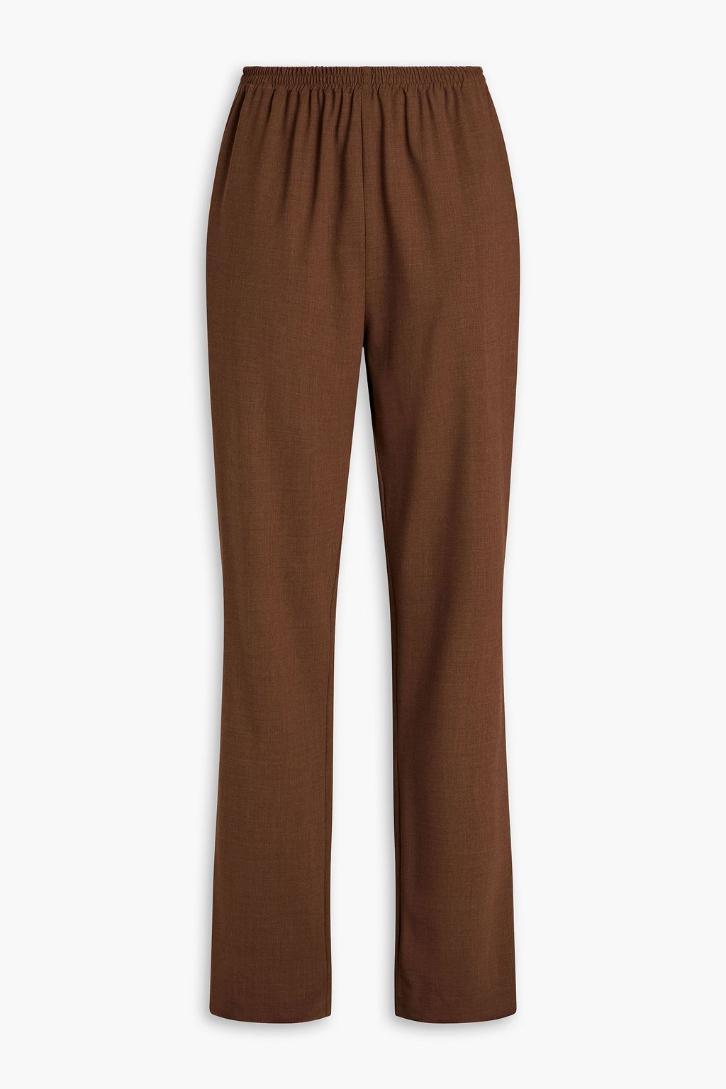 Зауженные брюки из эластичной шерсти ESKANDAR, коричневый