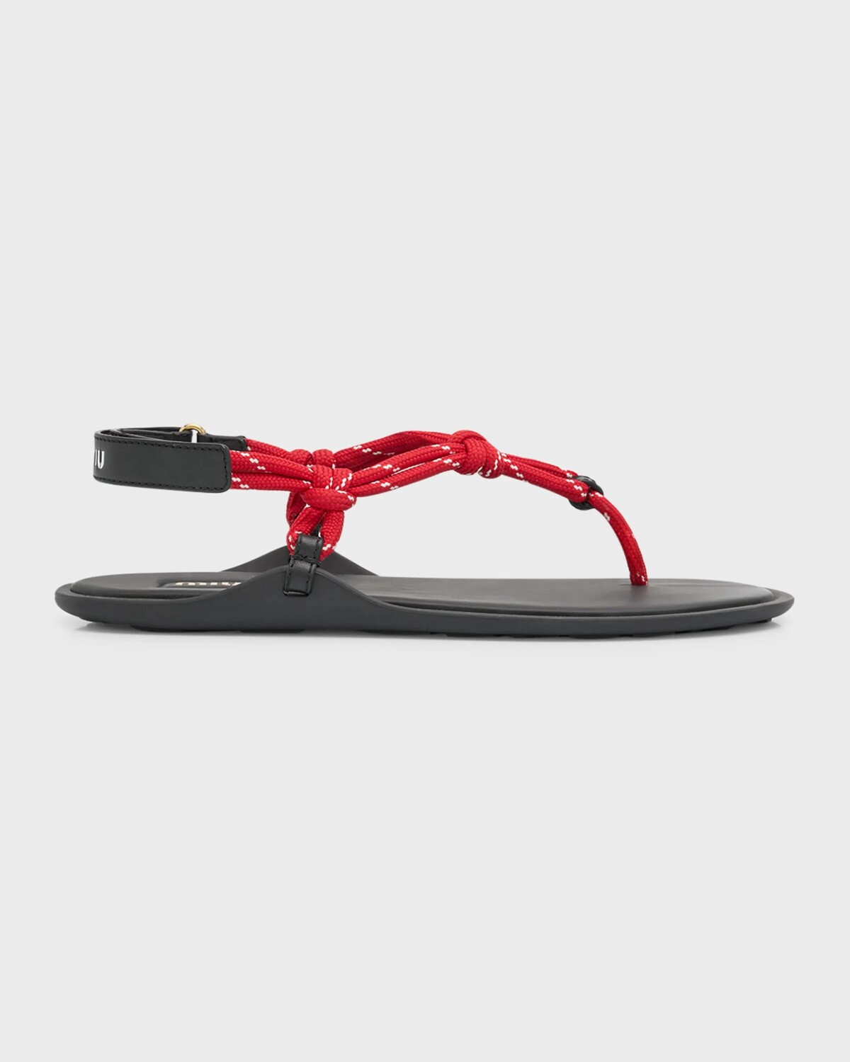 Спортивные босоножки с ремешками на пятке Miu Miu, цвет Rosso