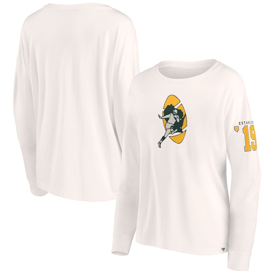 

Футболка с длинным рукавом Fanatics Branded Green Bay Packers, кремовый