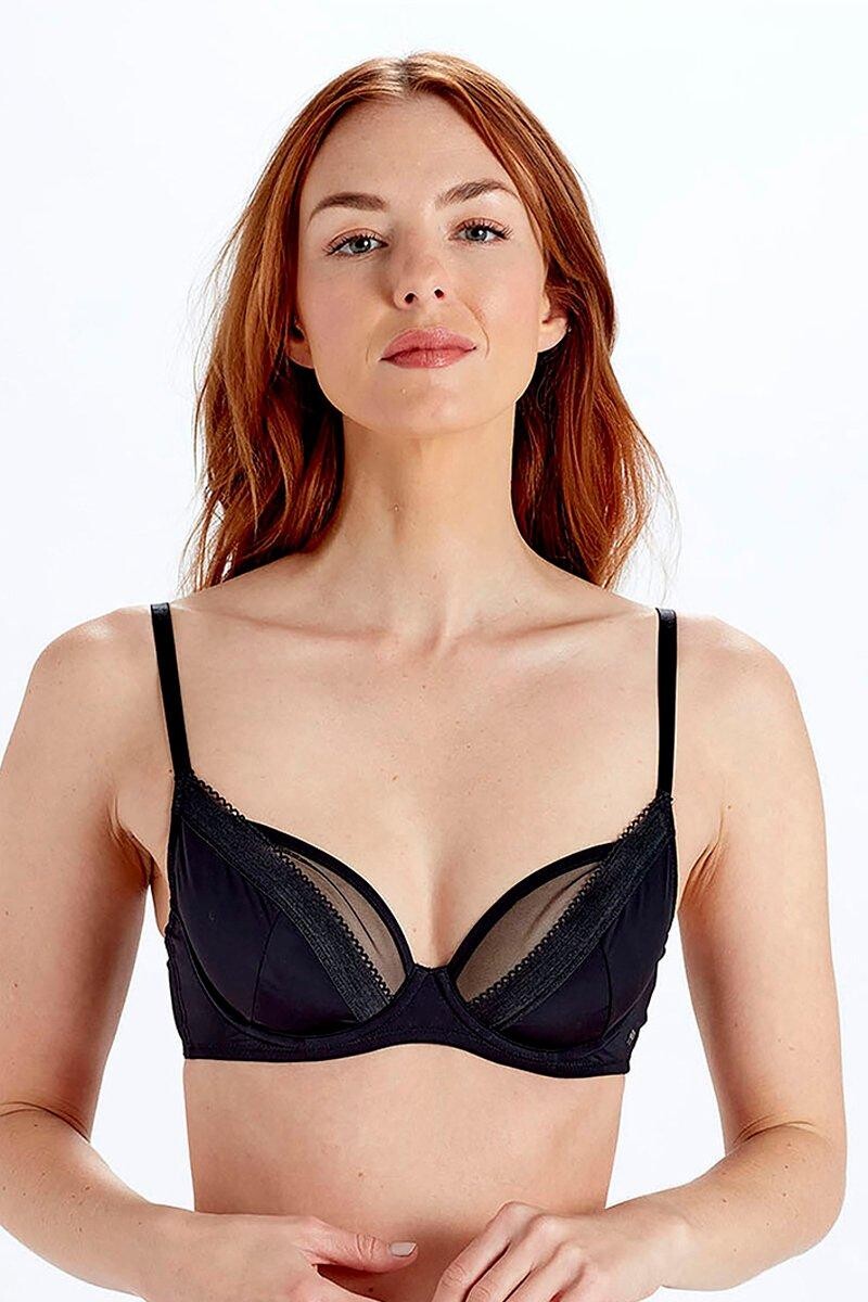 

Бюстгальтер с глубоким вырезом без подкладок Naturals Pretty Polly, черный