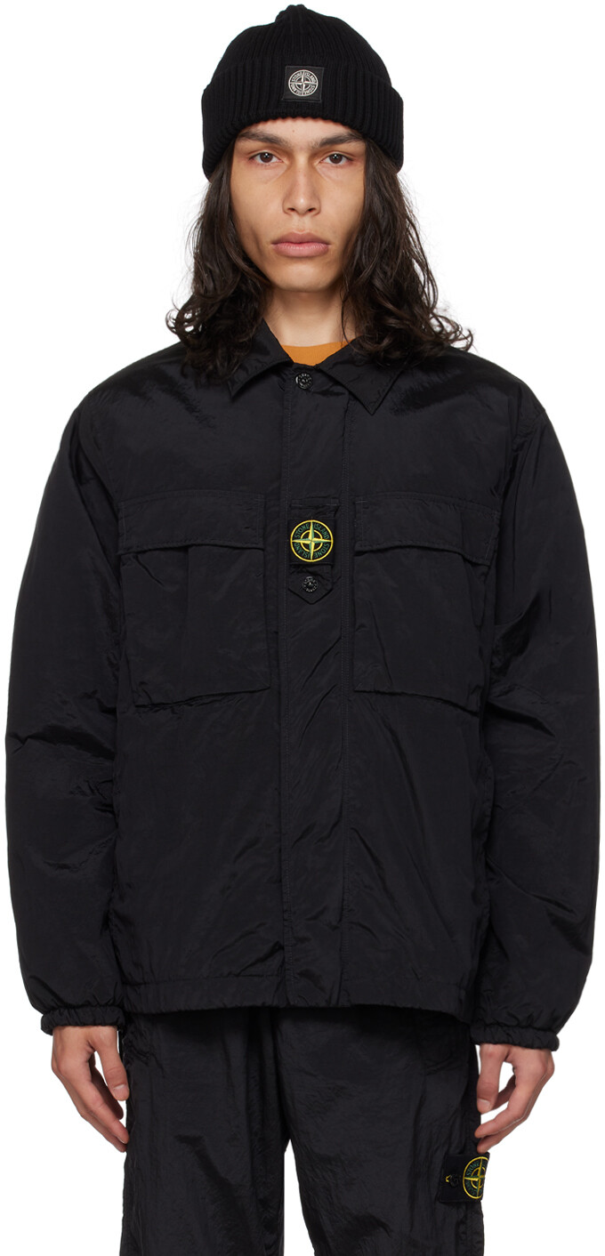 

Черная куртка, окрашенная в два цвета Stone Island, Черный