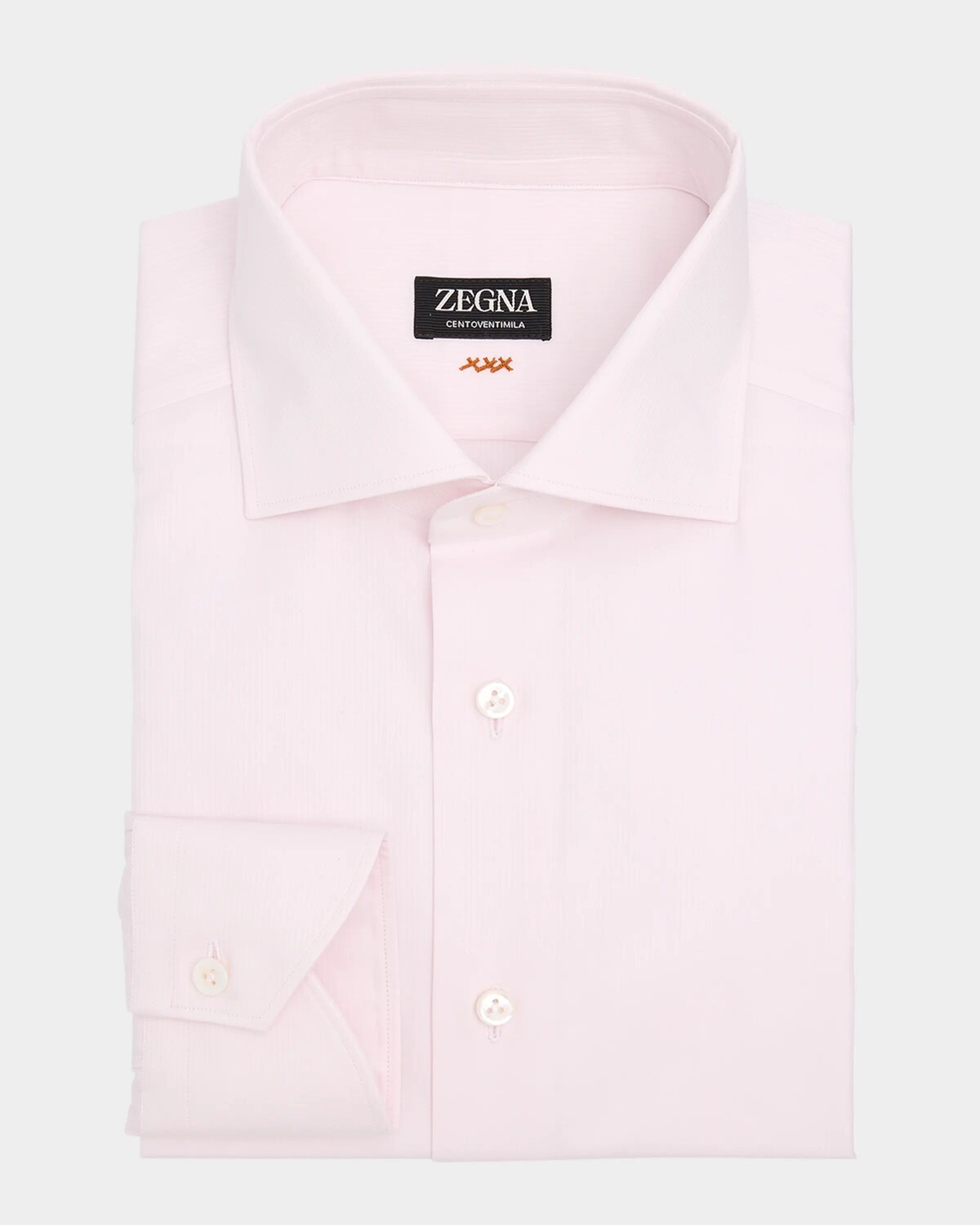 

Мужская классическая рубашка из хлопка Centoventimila в микрополоску Zegna, цвет Br Pnk Sld