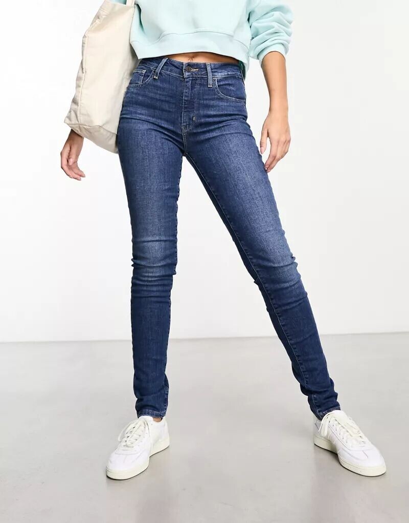

Темно-синие джинсы скинни с высокой талией Levi's 721
