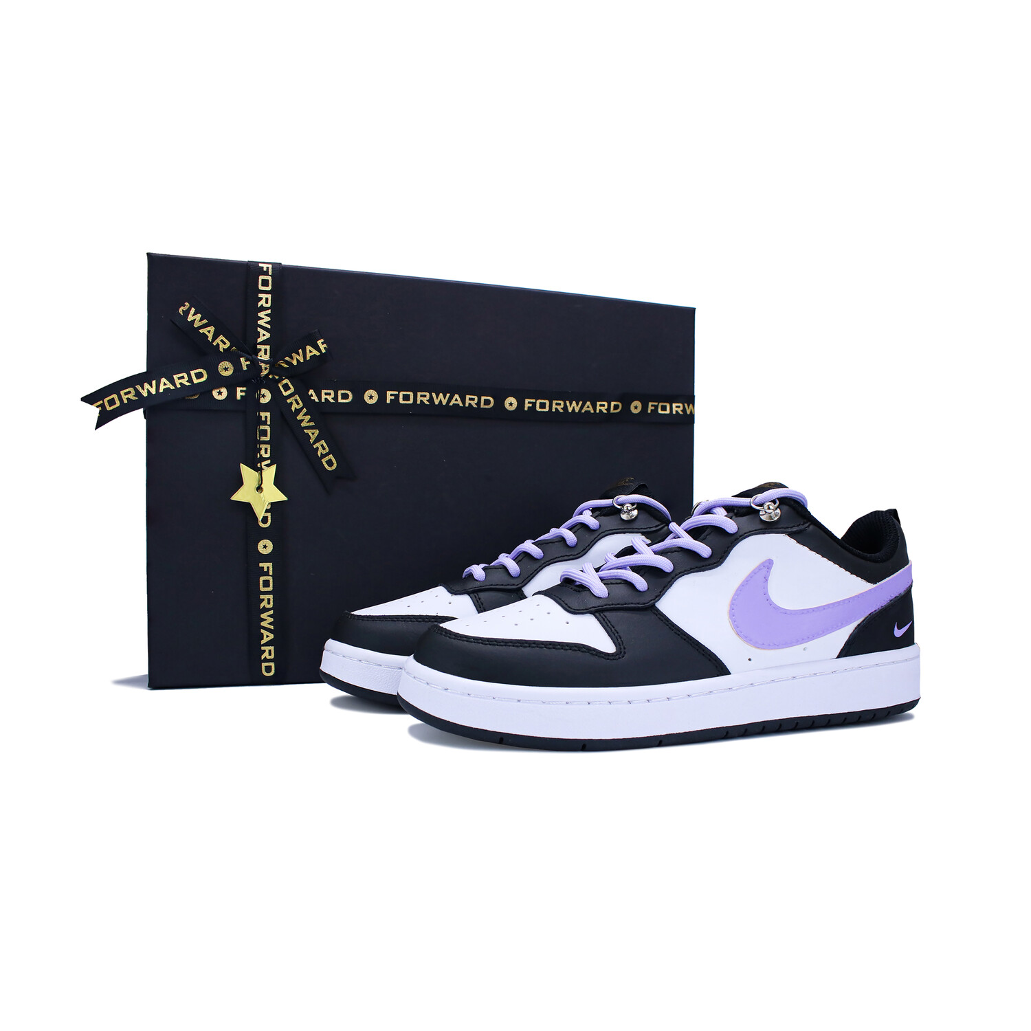 

Кроссовки для скейтбординга Court Borough женские, низкие, белый/фиолетовый Nike