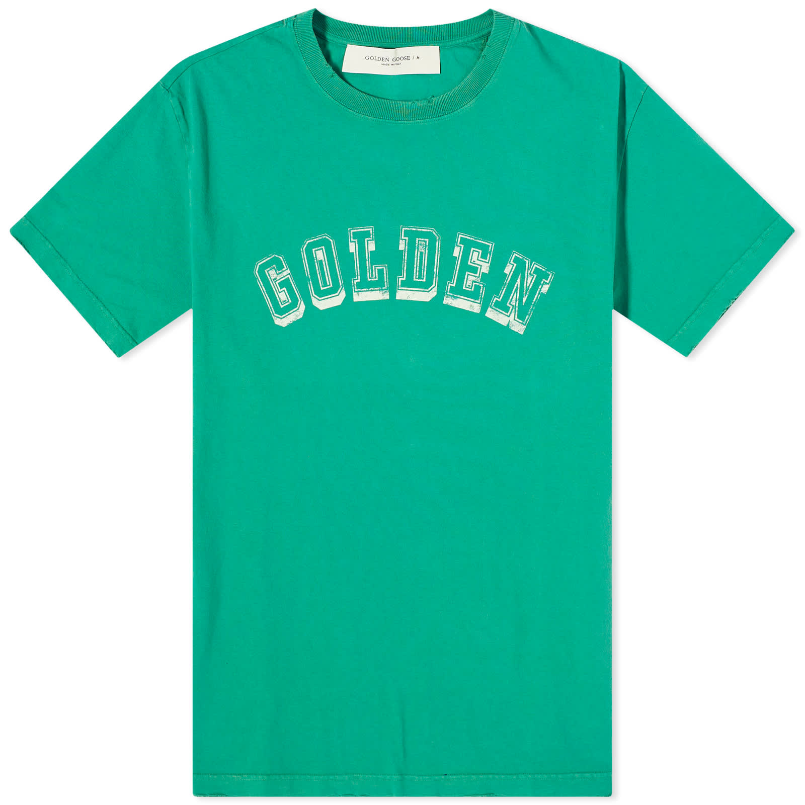 Футболка Golden Goose Golden Logo, цвет Green Jacket & Herritage White golden goose deluxe brand футболка
