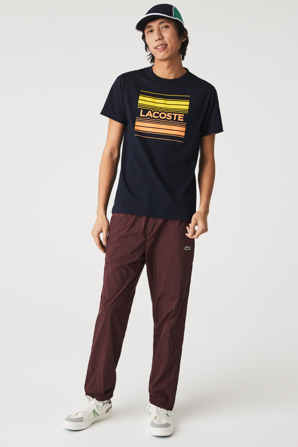 

Синяя мужская футболка темно-синего цвета Lacoste, синий