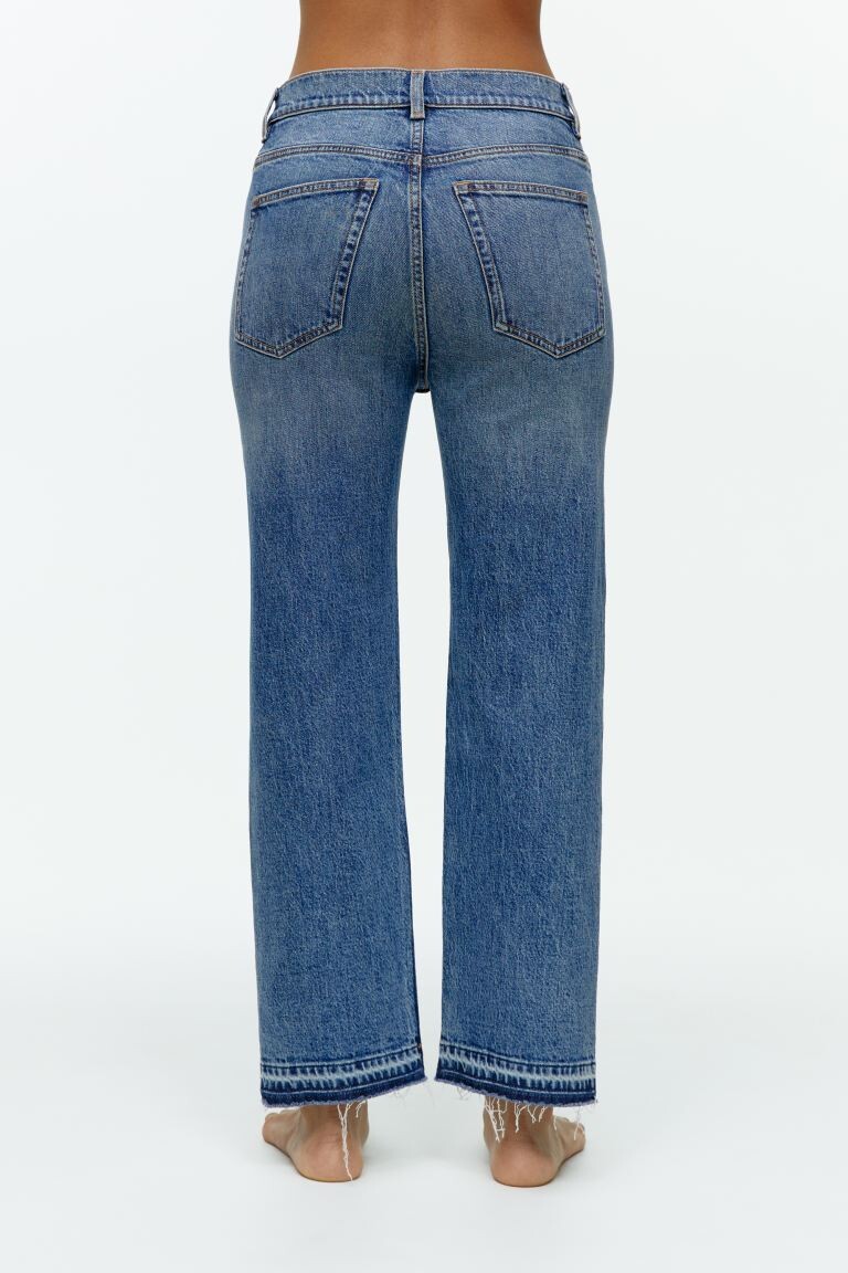 

Rose cropped прямые джинсы стрейч H&M, синий