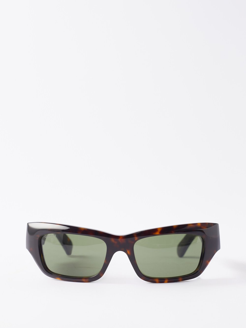 Солнцезащитные очки в черепаховой расцветке из ацетата в d-образной оправе Gucci, коричневый