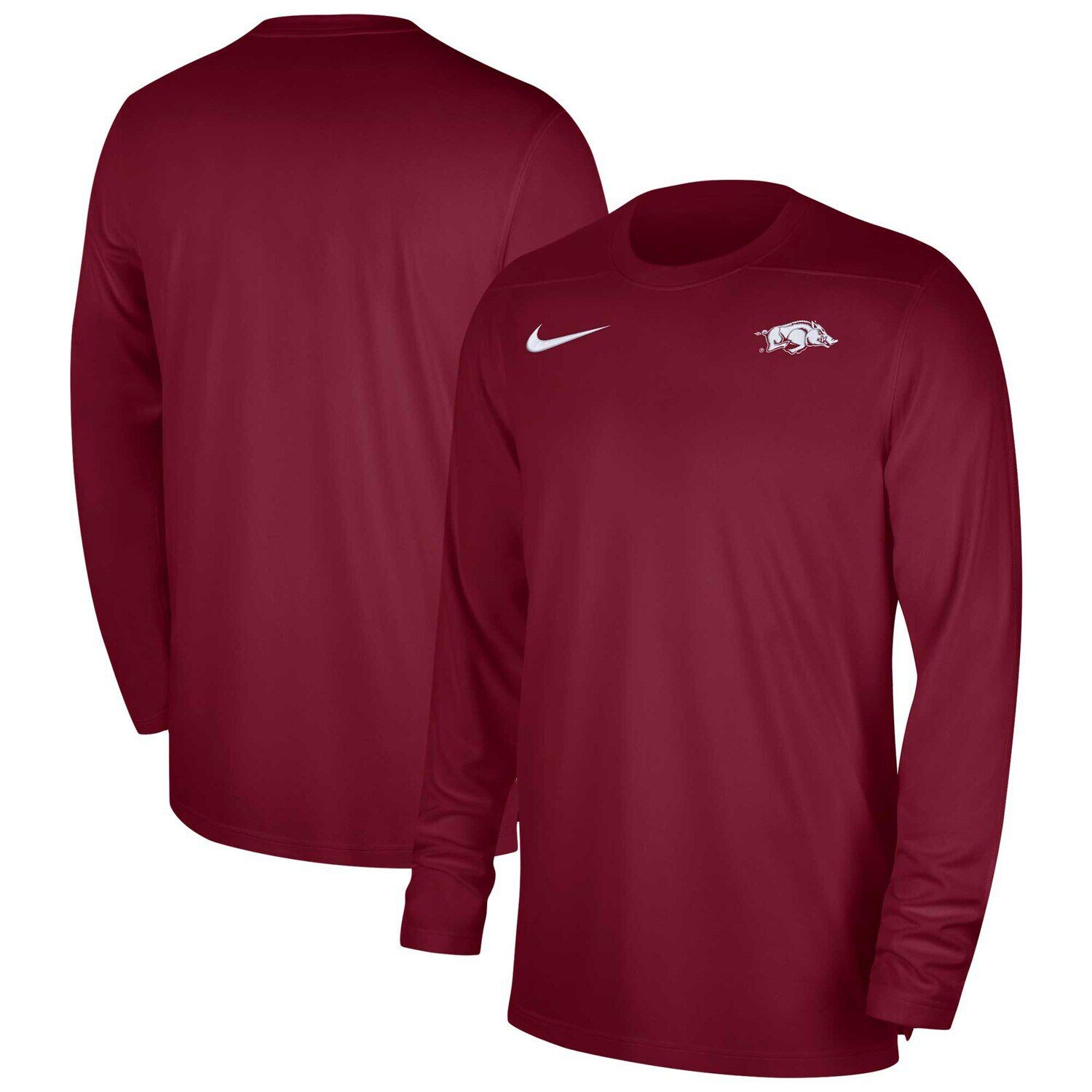 

Мужская футболка Cardinal Arkansas Razorbacks 2023 Sideline Coaches с длинными рукавами Nike